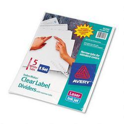 Avery-Dennison Index Maker® Clear Label 5 Tab Dividers, Narrow Tabs: Binding Systems, White