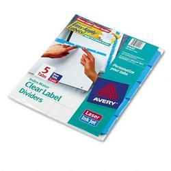 Avery-Dennison Index Maker® White Dividers, Blue 5 Tab Style, with Clear Labels, 5 Sets/Pack