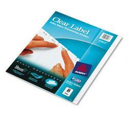 Avery-Dennison Index Maker® White Dividers, Clear Laser/Inkjet Labels, Laser, 3 Hole, 8 Tab Set