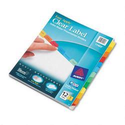 Avery-Dennison Index Maker® White Dividers, Multicolor 12 Tab Style, with Clear Labels