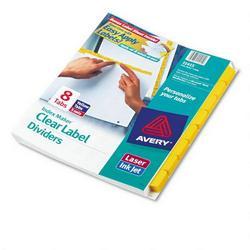 Avery-Dennison Index Maker® White Dividers, Yellow 8 Tab Style, with Clear Labels, 5 Sets/Pack