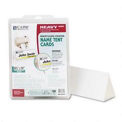 C-Line Products, Inc. Ink Jet/Laser Compatible White Cardstock Name Tents, 4 1/4 x 11, 50/Box