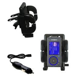 Gomadic Insignia NS-2V17 Auto Vent Holder with Car Charger - Uses TipExchange