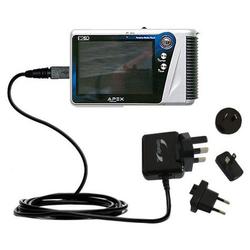Gomadic International Wall / AC Charger for the APEX Digital E2go - Brand w/ TipExchange Technology