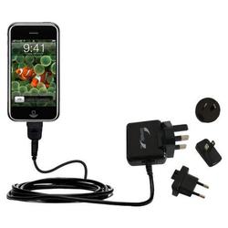 Gomadic International Wall / AC Charger for the Apple iPhone - Brand w/ TipExchange Technology