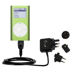 Gomadic International Wall / AC Charger for the Apple iPod Mini - Brand w/ TipExchange Technology