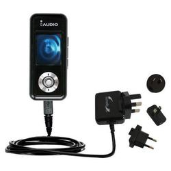 Gomadic International Wall / AC Charger for the Cowon iAudio U3 - Brand w/ TipExchange Technology