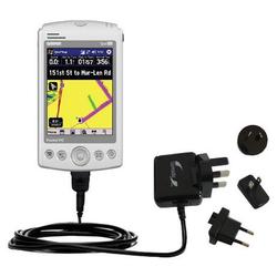 Gomadic International Wall / AC Charger for the Garmin iQue M5 - Brand w/ TipExchange Technology