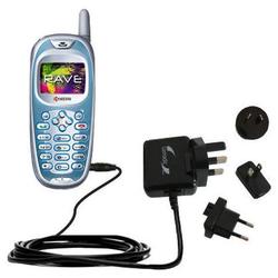 Gomadic International Wall / AC Charger for the Kyocera KX434 - Brand w/ TipExchange Technology