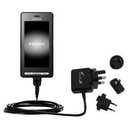 Gomadic International Wall / AC Charger for the LG KE850 Prada - Brand w/ TipExchange Technology