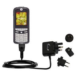 Gomadic International Wall / AC Charger for the Motorola E398 - Brand w/ TipExchange Technology