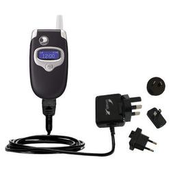 Gomadic International Wall / AC Charger for the Motorola E550 - Brand w/ TipExchange Technology