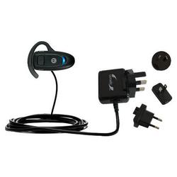 Gomadic International Wall / AC Charger for the Motorola Headset H3 - Brand w/ TipExchange Technolog