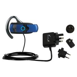Gomadic International Wall / AC Charger for the Motorola Headset H800 - Brand w/ TipExchange Technol