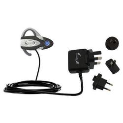 Gomadic International Wall / AC Charger for the Motorola Headset HS820 - Brand w/ TipExchange Techno