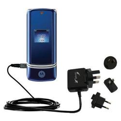 Gomadic International Wall / AC Charger for the Motorola KRZR K1 - Brand w/ TipExchange Technology