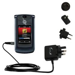 Gomadic International Wall / AC Charger for the Motorola MOTORAZR 2 V8 - Brand w/ TipExchange Techno