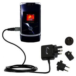 Gomadic International Wall / AC Charger for the Motorola MOTORAZR V3xx - Brand w/ TipExchange Techno