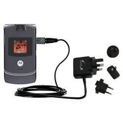 Gomadic International Wall / AC Charger for the Motorola RAZR V3c - Brand w/ TipExchange Technology