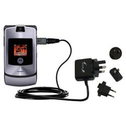 Gomadic International Wall / AC Charger for the Motorola RAZR V3i - Brand w/ TipExchange Technology