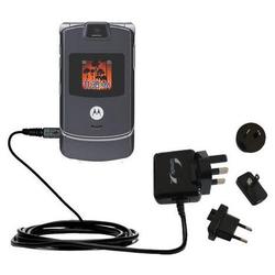 Gomadic International Wall / AC Charger for the Motorola RAZR V3m - Brand w/ TipExchange Technology