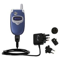 Gomadic International Wall / AC Charger for the Motorola V300 - Brand w/ TipExchange Technology