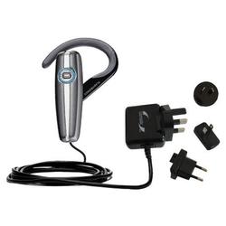 Gomadic International Wall / AC Charger for the Plantronics Explorer 330 - Brand w/ TipExchange Tech