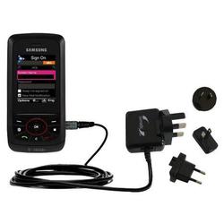 Gomadic International Wall / AC Charger for the Samsung Blast - Brand w/ TipExchange Technology