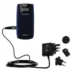 Gomadic International Wall / AC Charger for the Samsung Helio Fin - Brand w/ TipExchange Technology