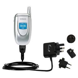 Gomadic International Wall / AC Charger for the Samsung SGH-E100 - Brand w/ TipExchange Technology