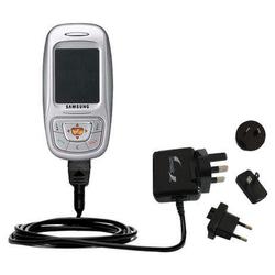 Gomadic International Wall / AC Charger for the Samsung SGH-E350 - Brand w/ TipExchange Technology