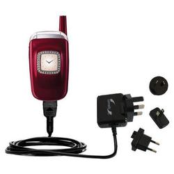 Gomadic International Wall / AC Charger for the Samsung SGH-T500 - Brand w/ TipExchange Technology