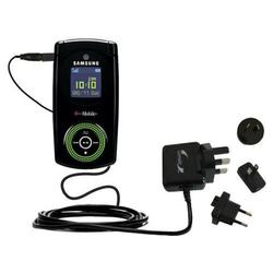 Gomadic International Wall / AC Charger for the Samsung SGH-T539 - Brand w/ TipExchange Technology