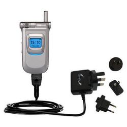 Gomadic International Wall / AC Charger for the Samsung SGH-V200 - Brand w/ TipExchange Technology