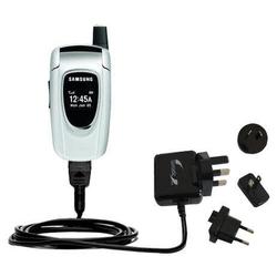 Gomadic International Wall / AC Charger for the Samsung SGH-X496 - Brand w/ TipExchange Technology