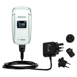 Gomadic International Wall / AC Charger for the Samsung SGH-X497 - Brand w/ TipExchange Technology