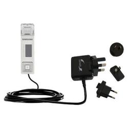 Gomadic International Wall / AC Charger for the Samsung Yepp YP-U1H - Brand w/ TipExchange Technolog