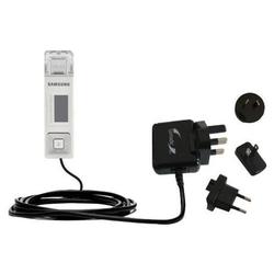 Gomadic International Wall / AC Charger for the Samsung Yepp YP-U1ZW - Brand w/ TipExchange Technolo