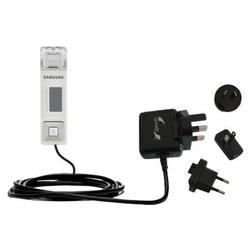 Gomadic International Wall / AC Charger for the Samsung Yepp YP-U2JZW - Brand w/ TipExchange Technol