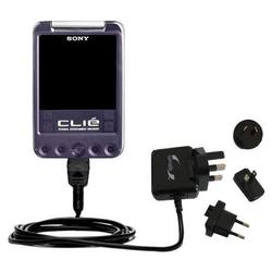 Gomadic International Wall / AC Charger for the Sony Clie SJ33 - Brand w/ TipExchange Technology