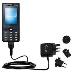 Gomadic International Wall / AC Charger for the Sony Ericsson K818c - Brand w/ TipExchange Technolog