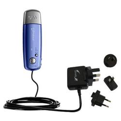 Gomadic International Wall / AC Charger for the Sony Walkman NW-E002F - Brand w/ TipExchange Technol