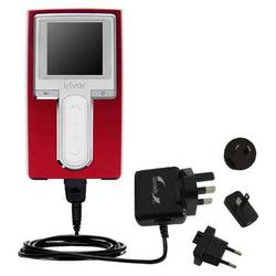 Gomadic International Wall / AC Charger for the iRiver H10 6GB - Brand w/ TipExchange Technology
