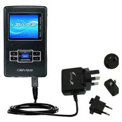 Gomadic International Wall / AC Charger for the iRiver H340 - Brand w/ TipExchange Technology