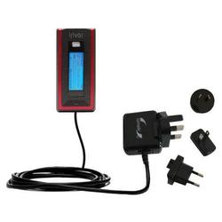 Gomadic International Wall / AC Charger for the iRiver T20 - Brand w/ TipExchange Technology