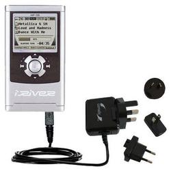Gomadic International Wall / AC Charger for the iRiver iHP-110 - Brand w/ TipExchange Technology