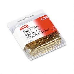 Acco Brands Inc. Jumbo (1 3/4 ) Gold Tone Paper Clips, 50 Clips per Box