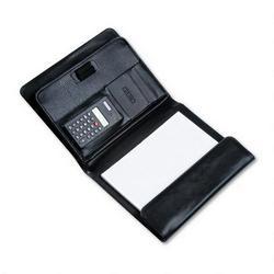 Bond Street Ltd Koskin Leather Look Holder/Organizer with Calculator, & Letter Size Pad, Black
