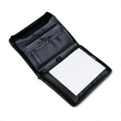 Bond Street Ltd Koskin Leather Look Zippered Pad Holder/Organizer with Letter Size Pad, Black