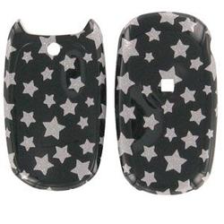 Wireless Emporium, Inc. LG AX-140/145 Aloha/200c Black w/Glitter Stars Snap-On Protector Case Faceplate